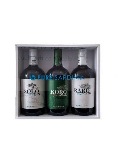 Box Pure Sardinia | Solo Gin, Koro Amaro Elisir, Raro Mirto | idea Regalo
