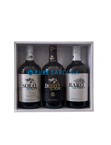 Box Pure Sardinia | Solo Gin, Doro Aged Gin, Raro Mirto | idea Regalo