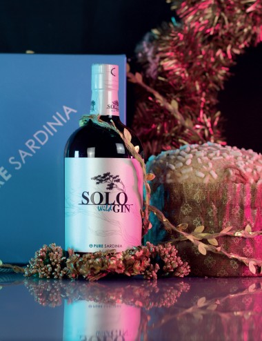 Box confezione regalo di Natale Panettone+bottiglia Pure Sardinia